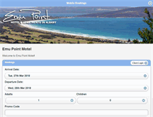 Tablet Screenshot of bookings.emupointmotel.com.au